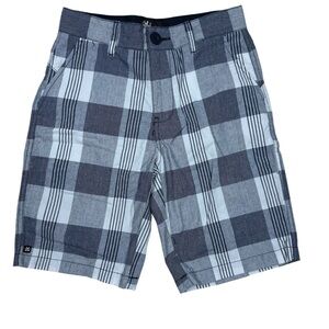Micros Kids Plaid Shorts - Black and Gray